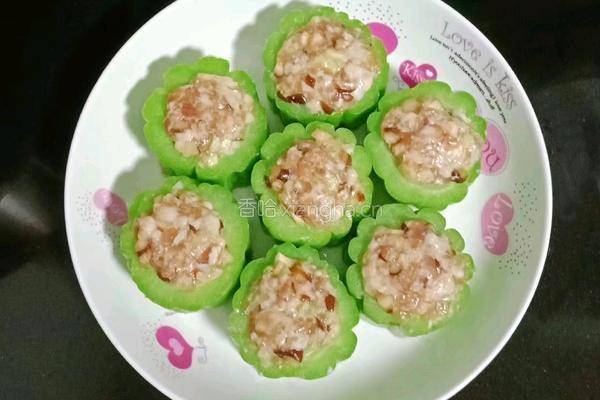 猪肉香菇酿苦瓜的做法图解13