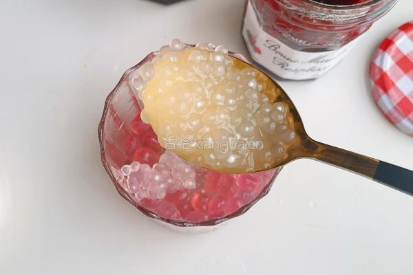 树莓果酱西米奶露的做法图解5