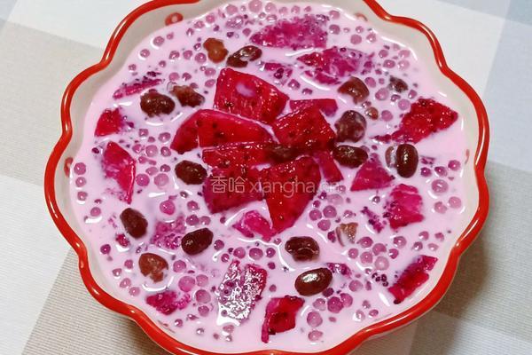 火龙果蜜豆西米露的做法图解14