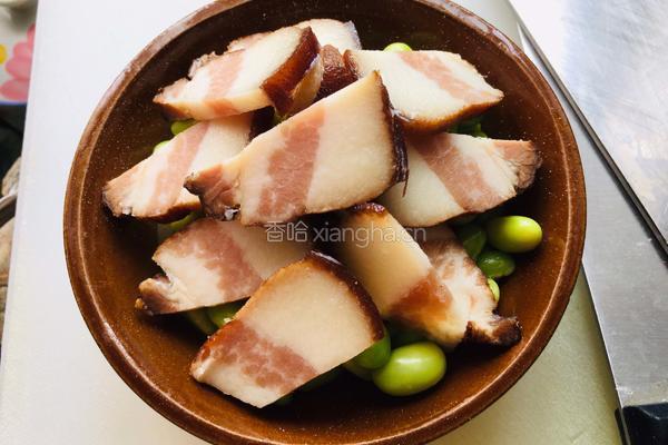 豆豉毛豆蒸腊肉的做法图解2