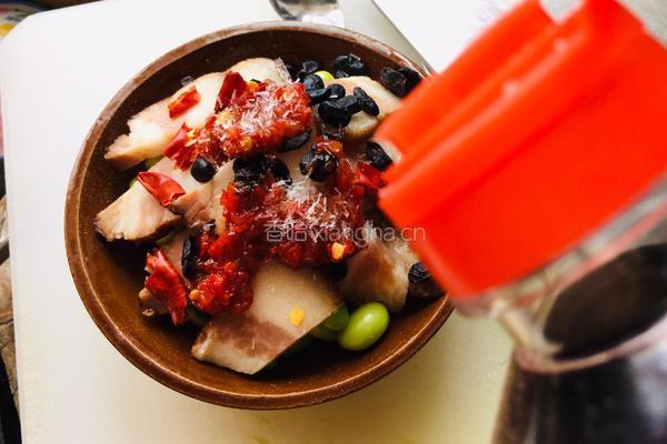 豆豉毛豆蒸腊肉的做法图解6
