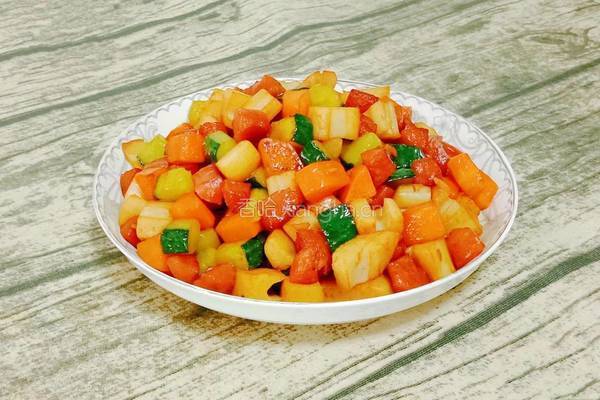 藕丁炒火腿