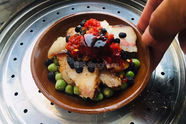 腊肉蒸豌豆的做法图解6