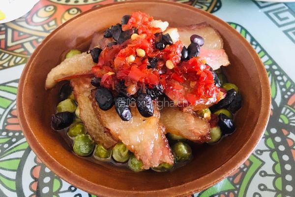 腊肉蒸豌豆的做法图解8