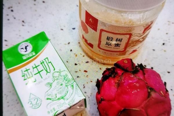 火龙果蜂蜜奶昔的做法图解1