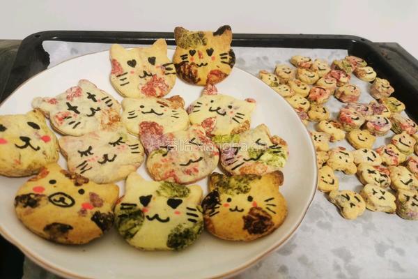小花猫卡通曲奇饼干的做法图解17