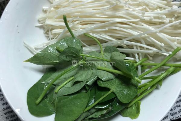 红薯叶肉丝汤面-神奇的面粉的做法图解5