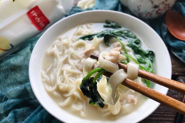 红薯叶肉丝汤面-神奇的面粉的做法图解15