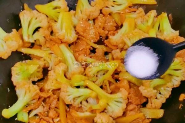 菜花炒肉的做法图解12