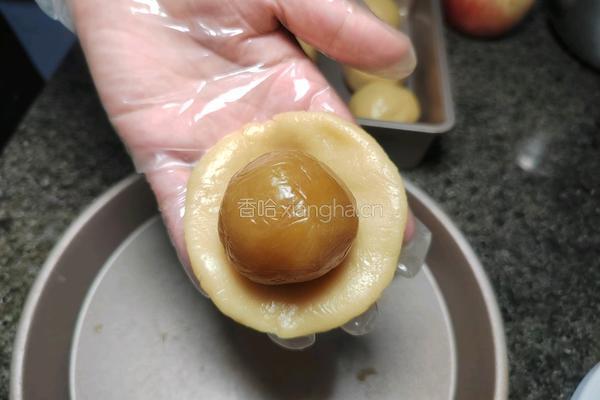 自制蛋黄莲蓉蛋月烧月饼的做法图解21