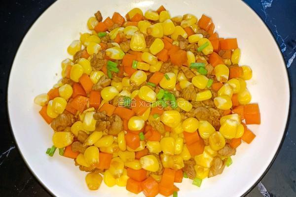 肉末炒玉米胡萝卜的做法图解11