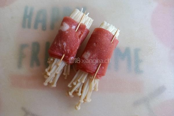 培根金针菇卷的做法图解4