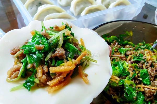萝卜苗肉馅的做法图解12