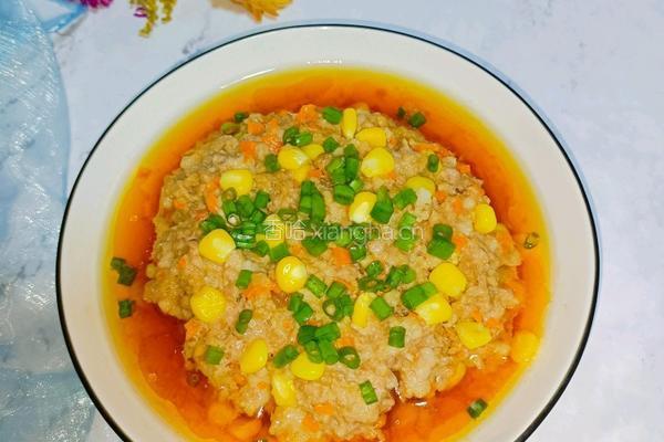 胡萝卜玉米蒸肉饼的做法图解9