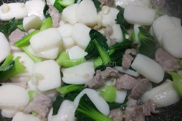 鸡蛋外婆菜炒年糕的做法图解10