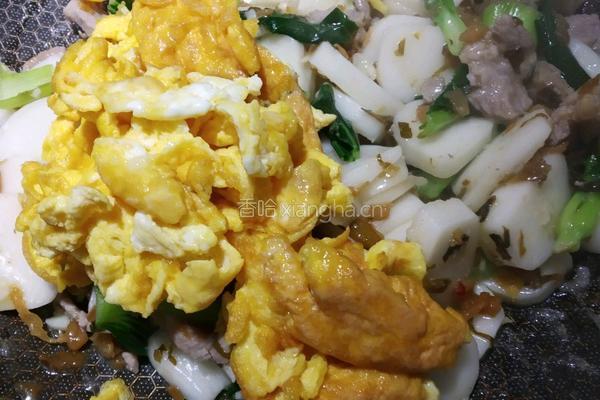 鸡蛋外婆菜炒年糕的做法图解12