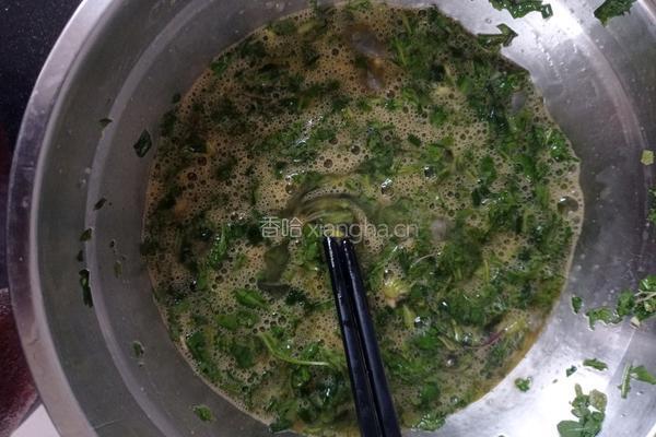 农场鸡蛋荠菜虾仁饼的做法图解8