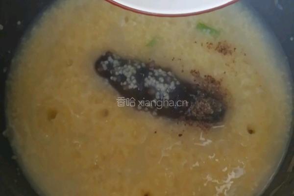 姜末海参小米粥的做法图解8