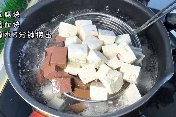 鸭血烧豆腐的做法图解1