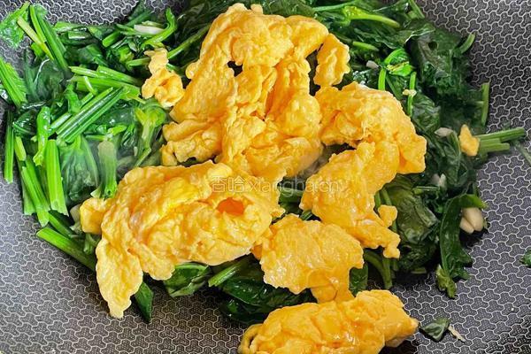 菠菜炒蛋的做法图解5