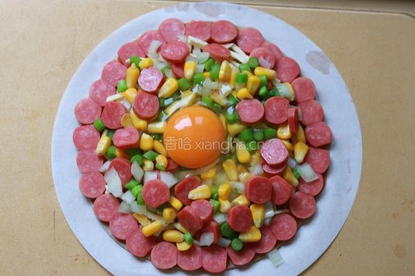 手抓饼鸡蛋披萨的做法图解7