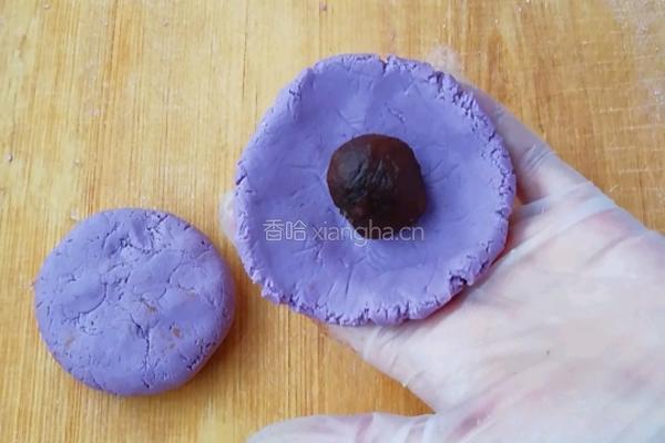 紫薯豆沙饼的做法图解5