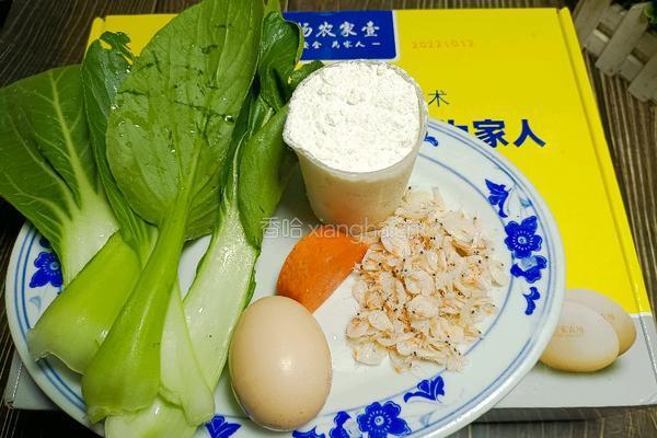 小白菜鸡蛋饼的做法图解1