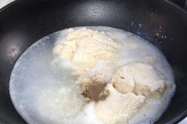 小白菜炖豆渣的做法图解2