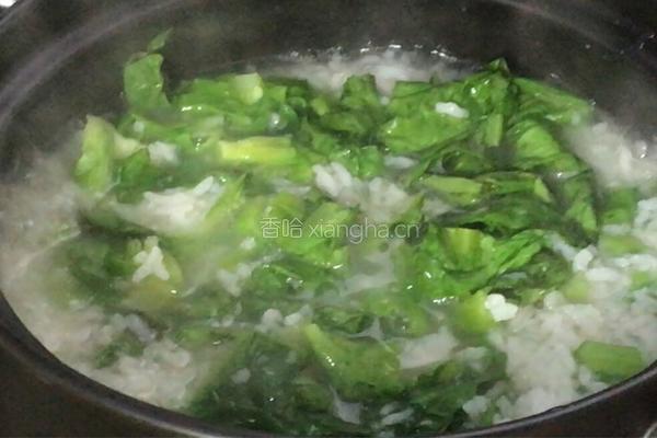 莴笋叶虾皮汤饭的做法图解5