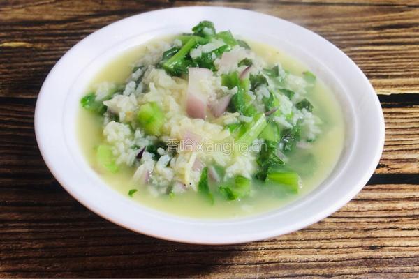 莴笋叶虾皮汤饭的做法图解8