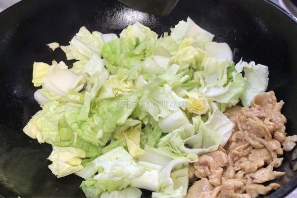 白菜炒肉的做法图解6