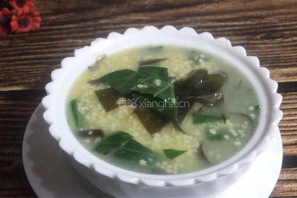 青菜海带小米粥的做法图解9