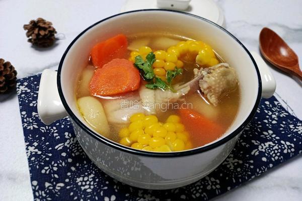 马蹄玉米鸡腿汤的做法图解10