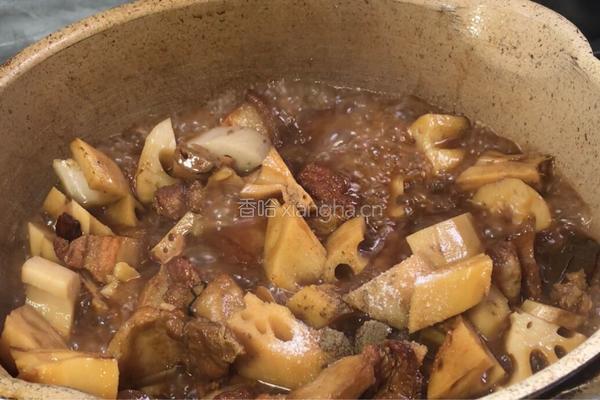 红烧肉炖莲藕的做法图解9
