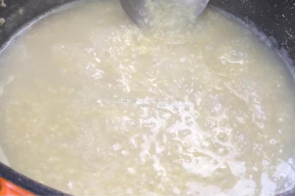 小白菜香菇粥的做法图解6