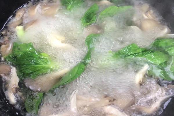 小白菜蘑菇蛋汤的做法图解5