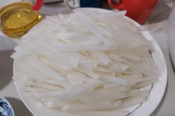 虾干炒萝卜丝的做法图解3