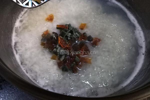 皮蛋青菜粥的做法图解7