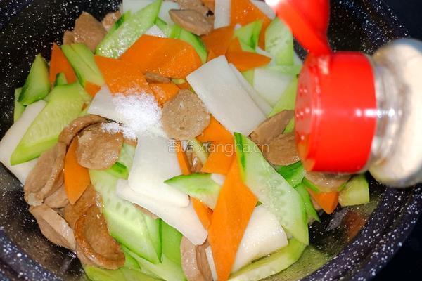 牛肉丸炒青瓜山药的做法图解7