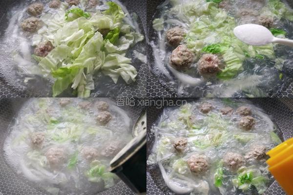 肉丸芽白粉丝汤的做法图解6