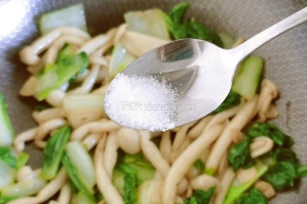 海鲜菇炒小白菜的做法图解14