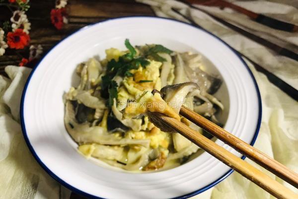 平菇炒鸡蛋的做法图解9