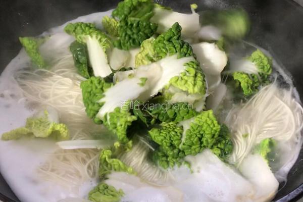 青菜肉丝汤面的做法图解5
