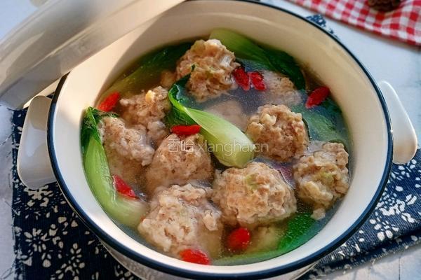 青菜丸子汤的做法图解13
