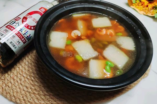 冬瓜毛豆子虾尾汤的做法图解8