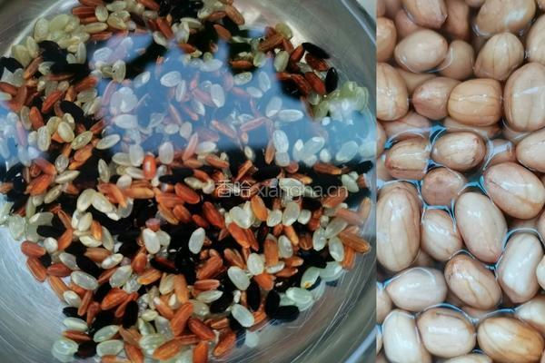 三色糙米花生豆浆的做法图解2
