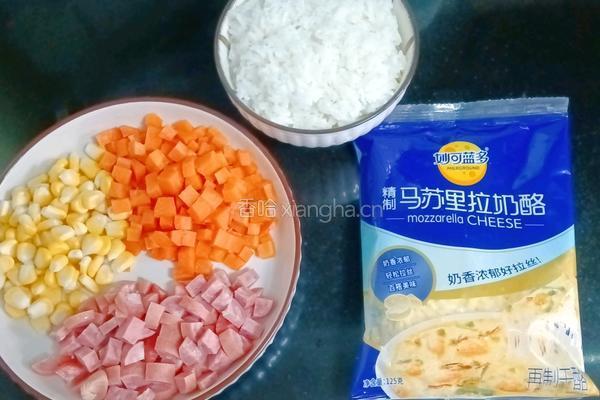 香肠时蔬焗饭的做法图解1