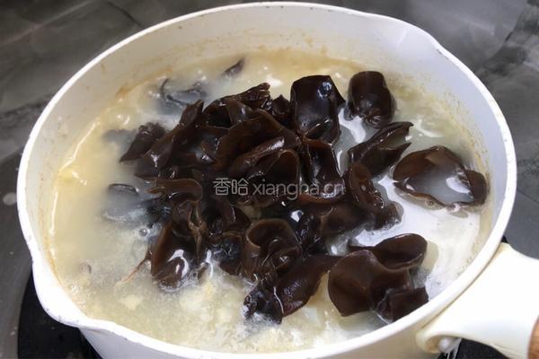 木耳花菜粥的做法图解8