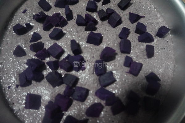 糯叽叽的紫薯黑米糕的做法图解7