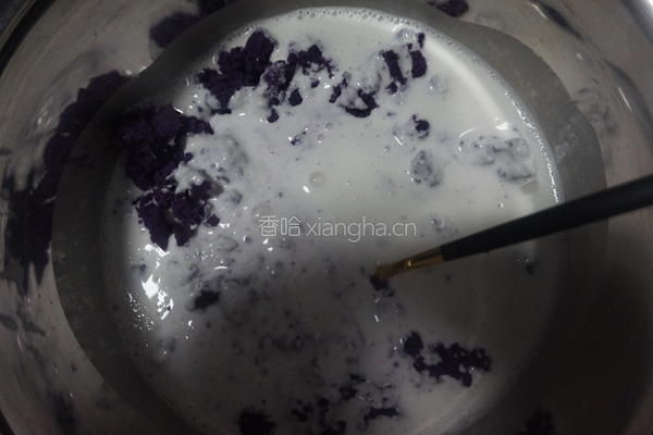 糯叽叽的紫薯米糕的做法图解2